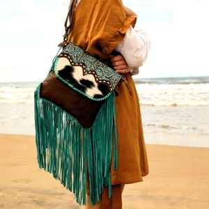 SALE!! NEW MYRA BAG- CONGLOMERATE LEATHER & HAIRON BAG